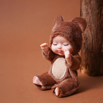 🐰 Funny Baby Pose & Play Dolls – Bend, Dress & Smile! 👶✨6-Piece Poseable Tiny Dolls with Removable Costumes