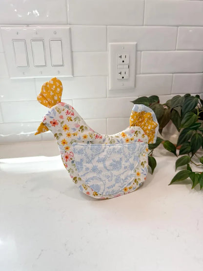 🐔 Handmade Chicken Oven Mitt & Pot Holder – Quilted Hen Hot Pad, Insulated & Heat Resistant, Farmhouse Kitchen Decor 🔥🏡