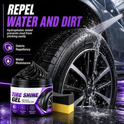 ✨🔥Car Tire Shine Gel  Restoration Paste and Rubber Parts Blackening Coating Wax