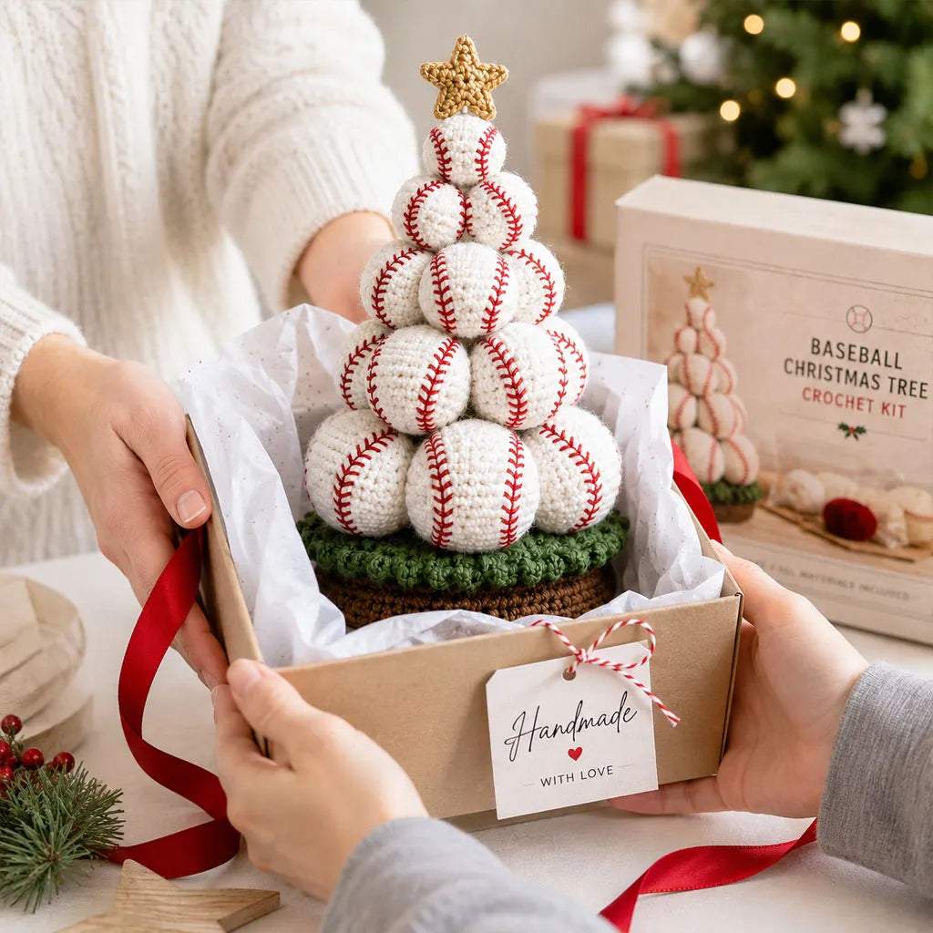 ⏳ Last Day 49% OFF – 🏆 Beginner-Friendly DIY Sports Ball Christmas Tree Crochet Kit Collection | Complete Kit with Coordinated Yarn, Stuffing, Crochet Materials & Step-by-Step Guide Included 💕