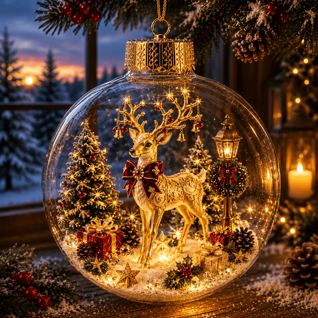 🔥Limited time 69% OFF -✨ Christmas Magic Light-Up Ornament™ – Miniature Holiday Scene