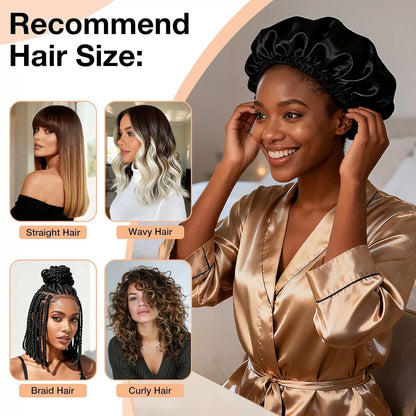Detachable Satin Hair Wrap & Hair Net — 2-in-1 Design