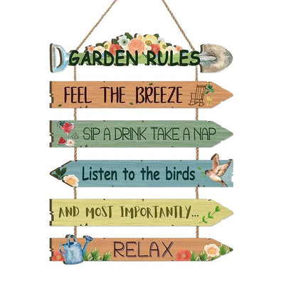 🏡Rustic Wooden Garden Hanging Sign Wall Decor Plaque