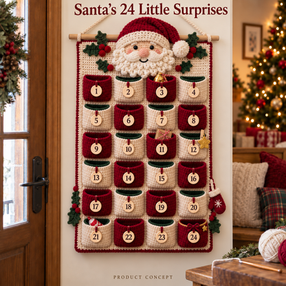 🎄 Christmas Crochet Advent Calendar DIY Kit – 24 Little Surprises, One Cozy Family Tradition