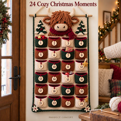 🎄 Christmas Crochet Advent Calendar DIY Kit – 24 Little Surprises, One Cozy Family Tradition