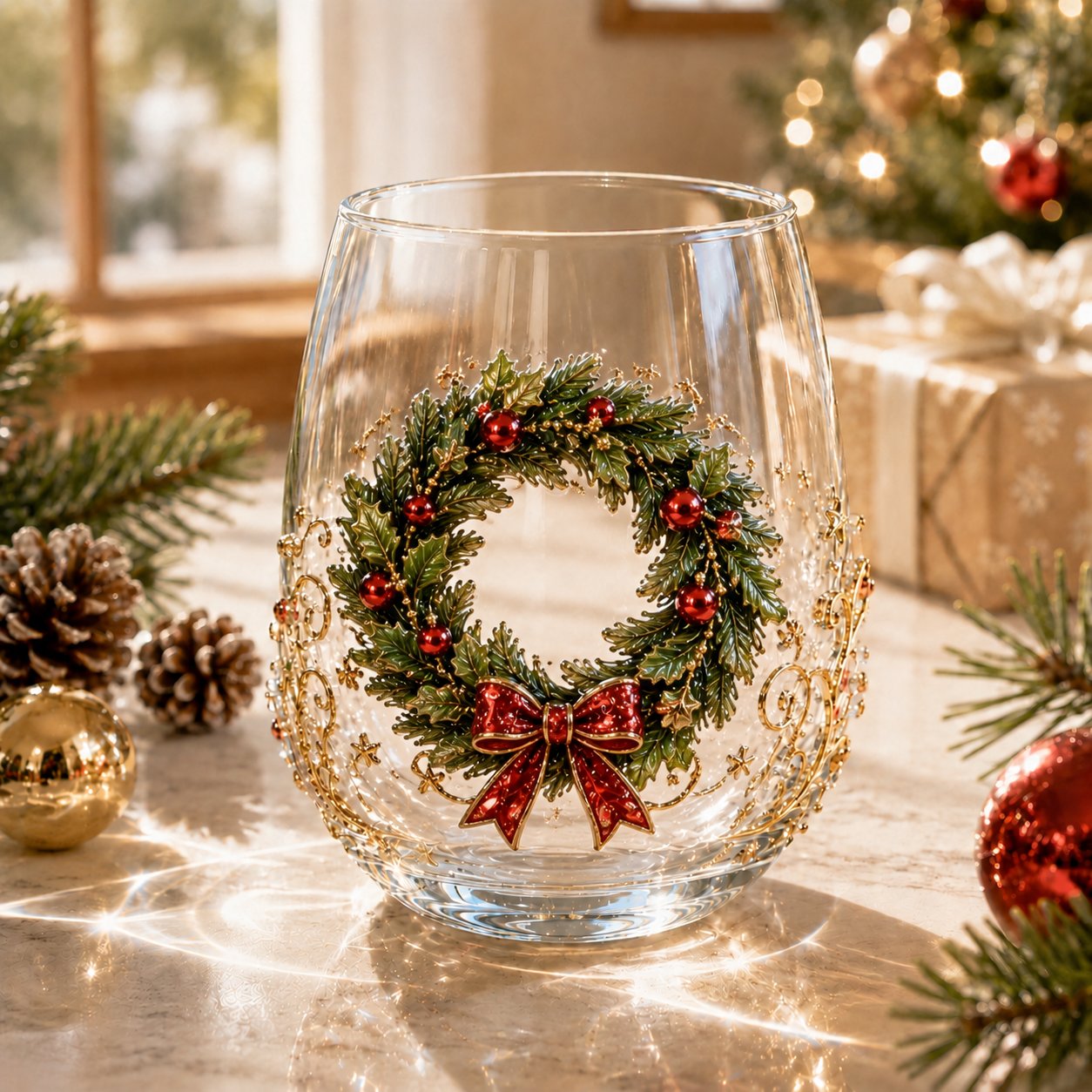 🎄LAST DAY 50% OFF✨ 3D Christmas Glass Art Cup