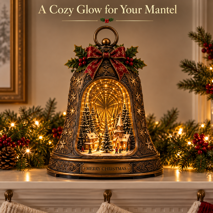 🎄 Christmas Village Infinity Bell – Lighted 3D Holiday Decor