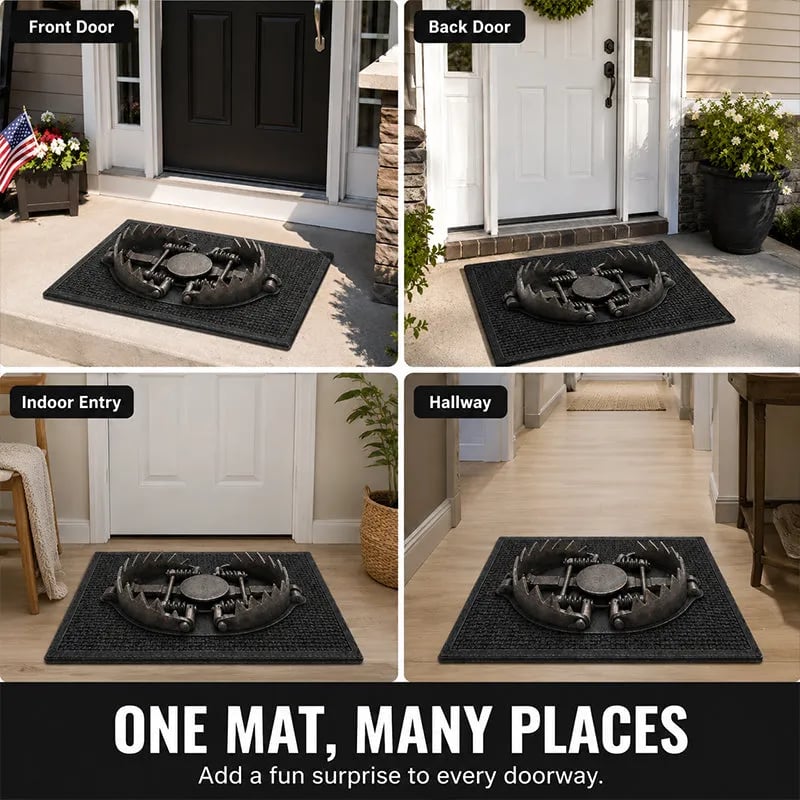 🔥HOT SALE 49% OFF😂 Gotcha! 3D Bear Trap Illusion Doormat – Funny Prank Entry Mat