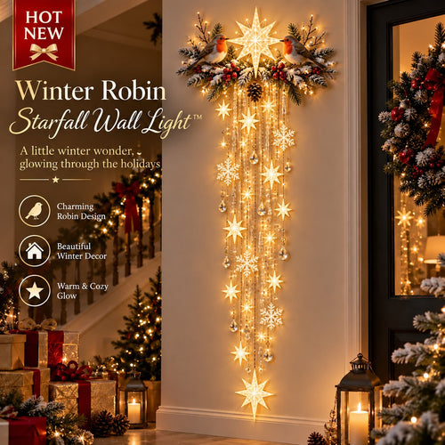 ✨ Christmas Robin Starfall Wall Light – Cozy Winter Holiday Decor 🎄
