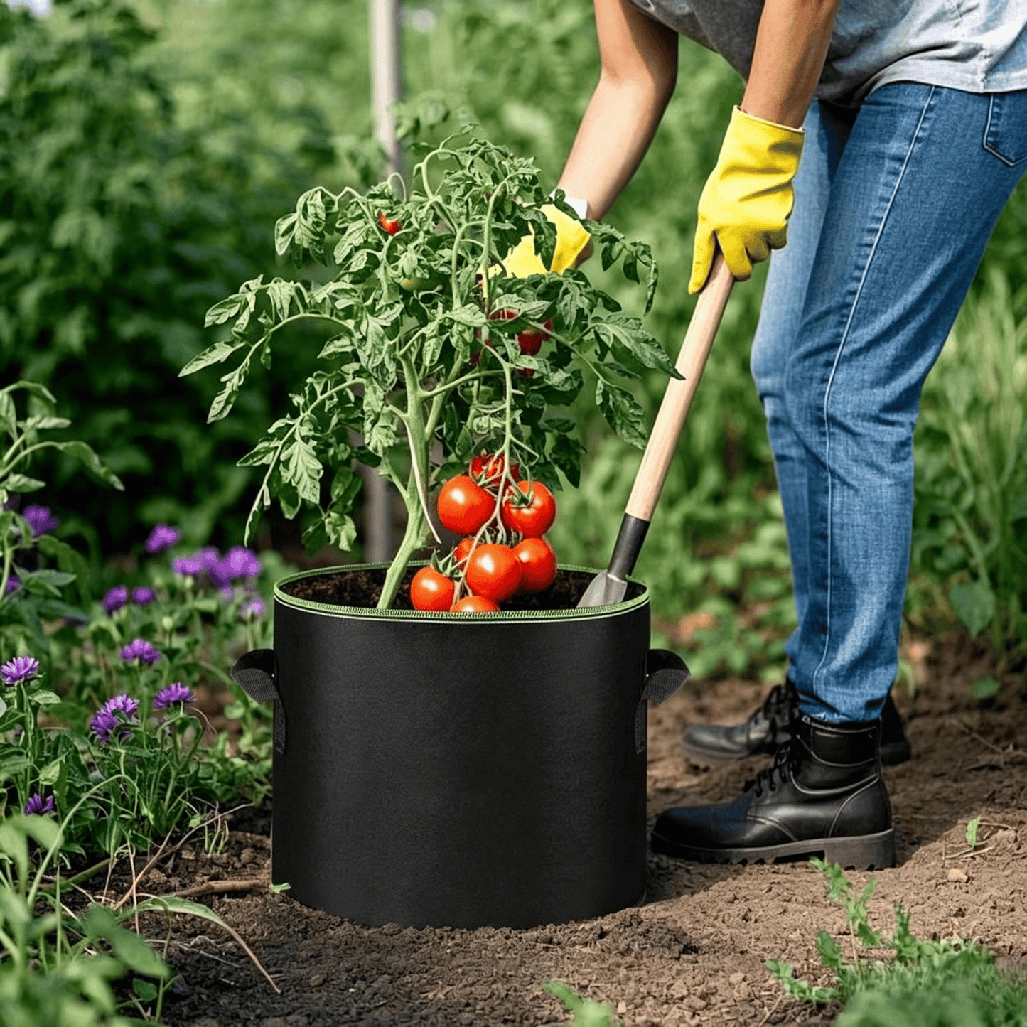 ⭐🌱 5-Pack 5 Gallon Grow Bags – Heavy Duty Aeration Fabric Pots with Handles for Vegetables, Flowers & Fruits 🪴