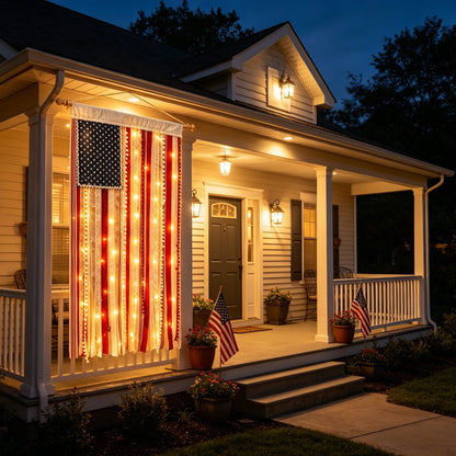 ✨50% OFF 🎆4th of July Lighted Patriotic Porch Flag 🇺🇸 Independence Day Decor
