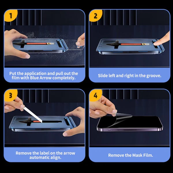 🔥100K+ SOLD! 📱2025 New Upgraded Screen Protector For iPhone-Automatic Dust Free Eco-Friendly Protection