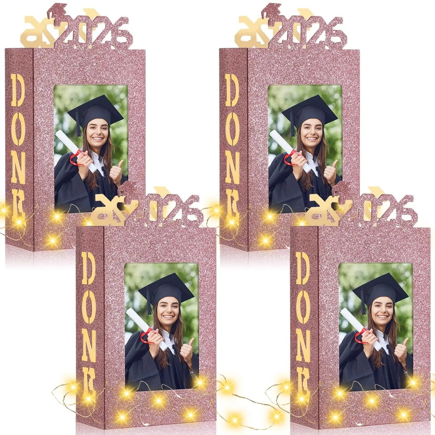 🔥Last Day 49% OFF - 4/8Pcs Graduation Centerpieces for Class of 2026 Fit 4x6in Photo | Fillable Picture Box