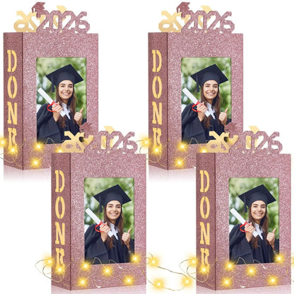 🔥Last Day 49% OFF - 4/8Pcs Graduation Centerpieces for Class of 2026 Fit 4x6in Photo | Fillable Picture Box