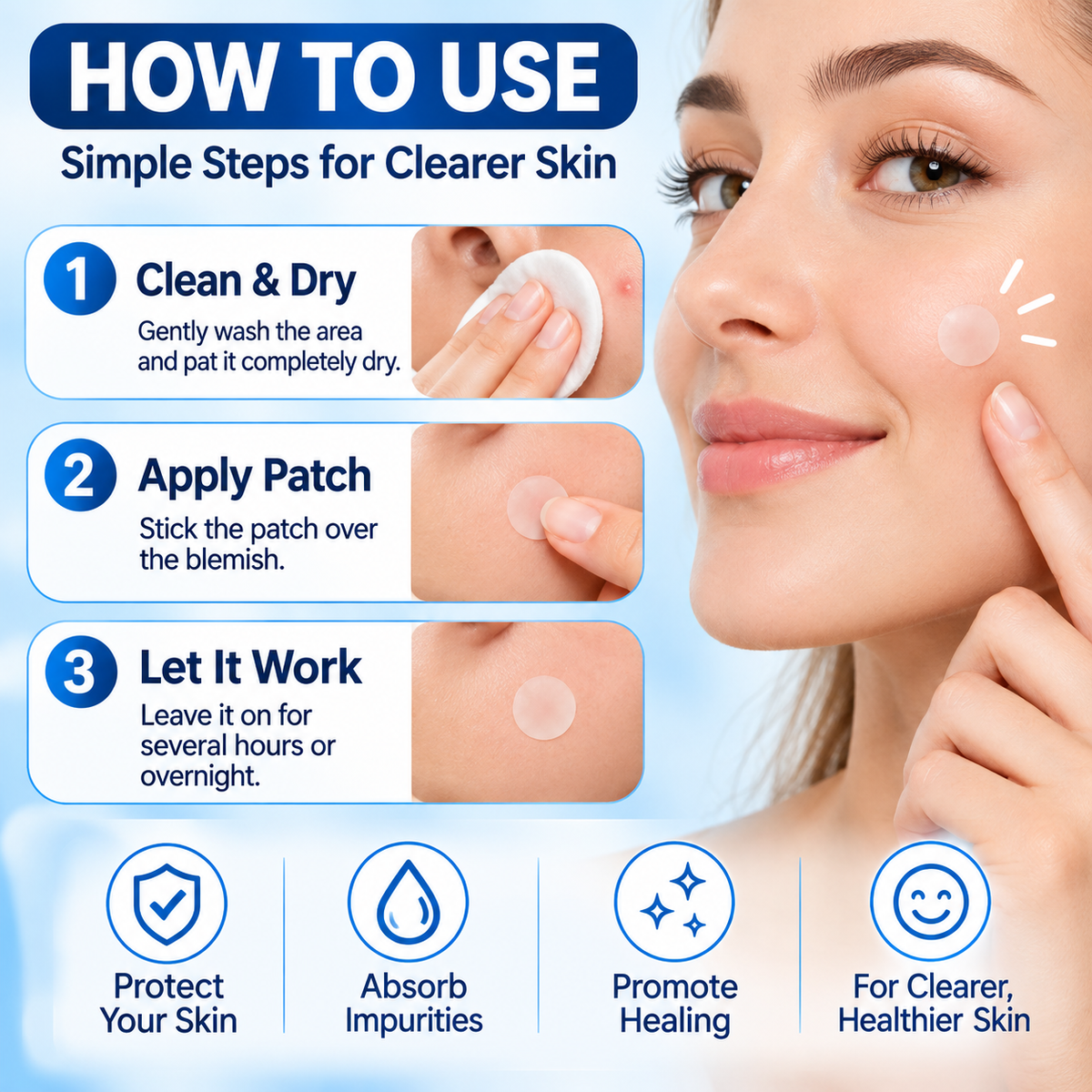 ✨ Invisible Acne Patches – Cover Pimples & Absorb Blemish Fluid | 364 Patches 💧🍀