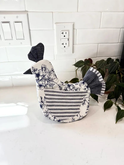 🐔 Handmade Chicken Oven Mitt & Pot Holder – Quilted Hen Hot Pad, Insulated & Heat Resistant, Farmhouse Kitchen Decor 🔥🏡