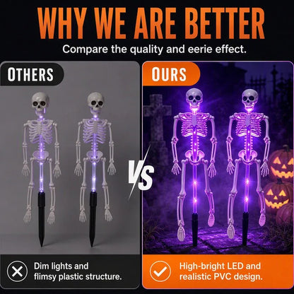 💀 Solar Skeleton Ground Stake Lights | Waterproof Outdoor Halloween Decor Lights