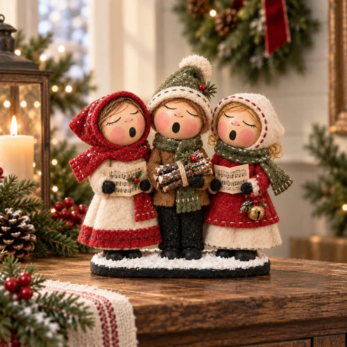 🔥LAST DAY 50% OFF - Vintage Christmas Carolers Figurine – Cozy Farmhouse Holiday Tabletop Decor
