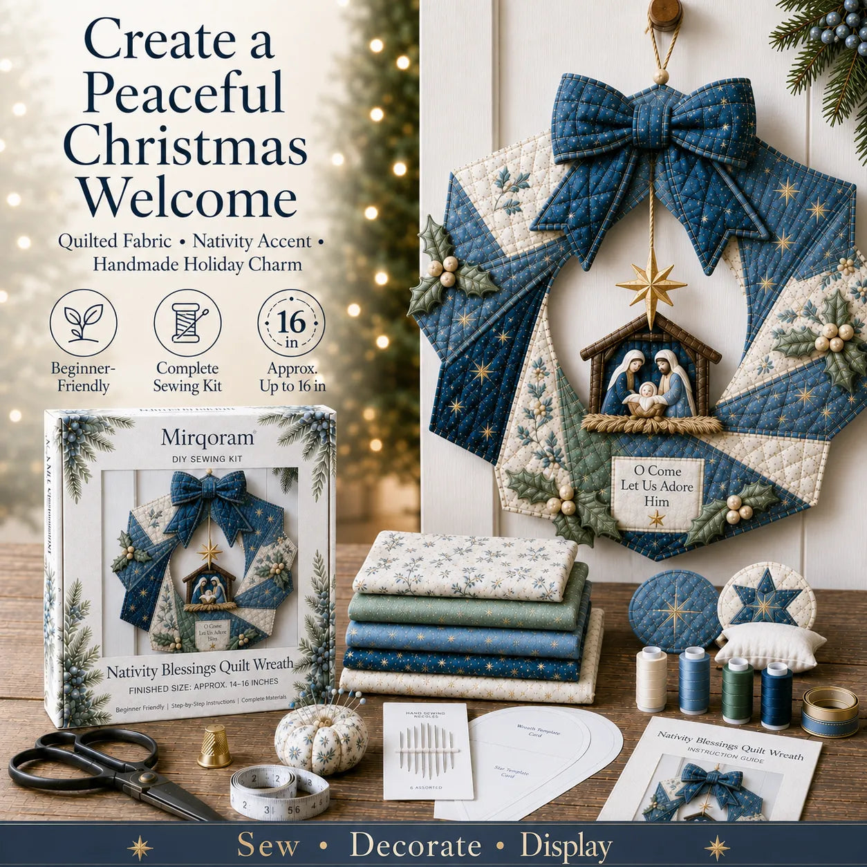 🔥LAST DAY 50% OFF - 🎄Christmas Fabric Wreath DIY Kit – A Keepsake You’ll Hang with Pride Year After Year💫
