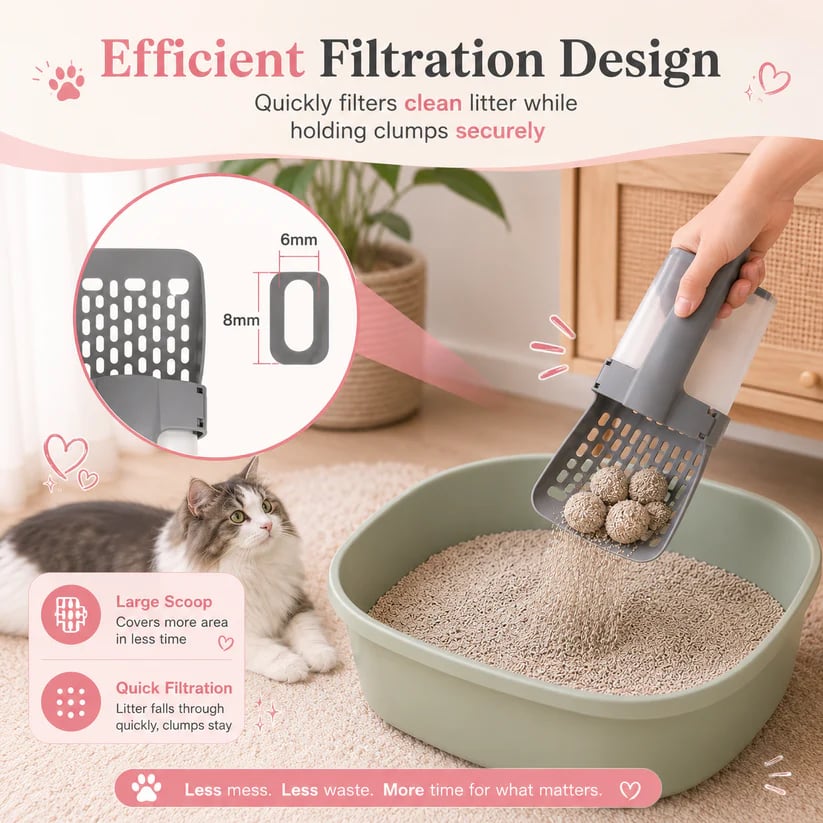 All-In-One Portable Cat Litter Scoop with Built-In Waste Bag Storage 🐱💩