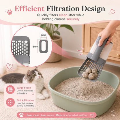 All-In-One Portable Cat Litter Scoop with Built-In Waste Bag Storage 🐱💩