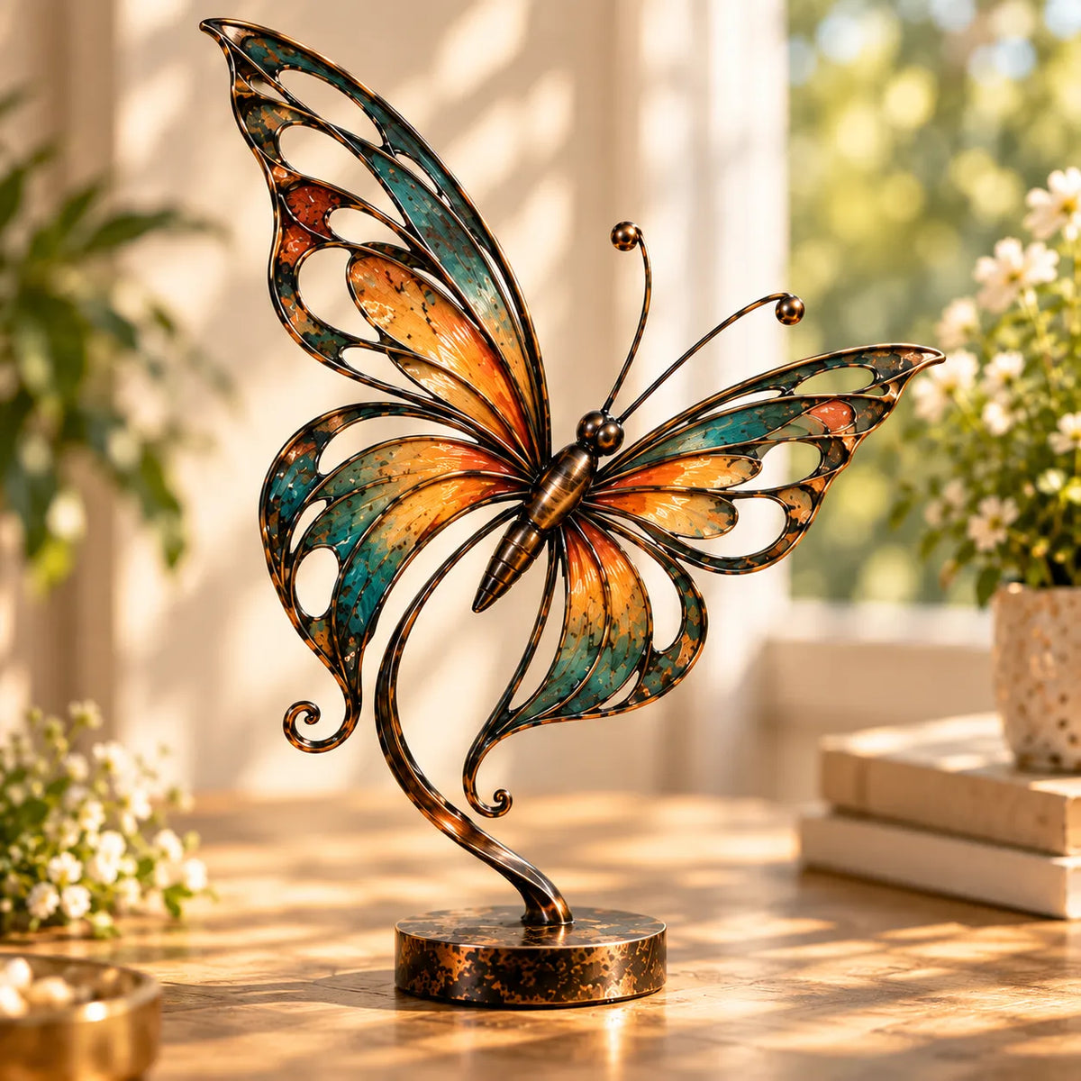 Flowing Metal Butterfly Sculpture