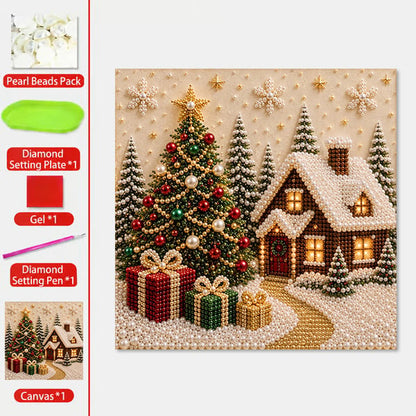 🎄Relaxing & Beginner-Friendly🎅 Premium 3D Pearl Christmas Wall Art Kit ⛄️❄️