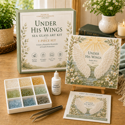 🔥 LAST DAY 49% OFF✝️ Psalms of Comfort & Strength Sea Glass Art Kit