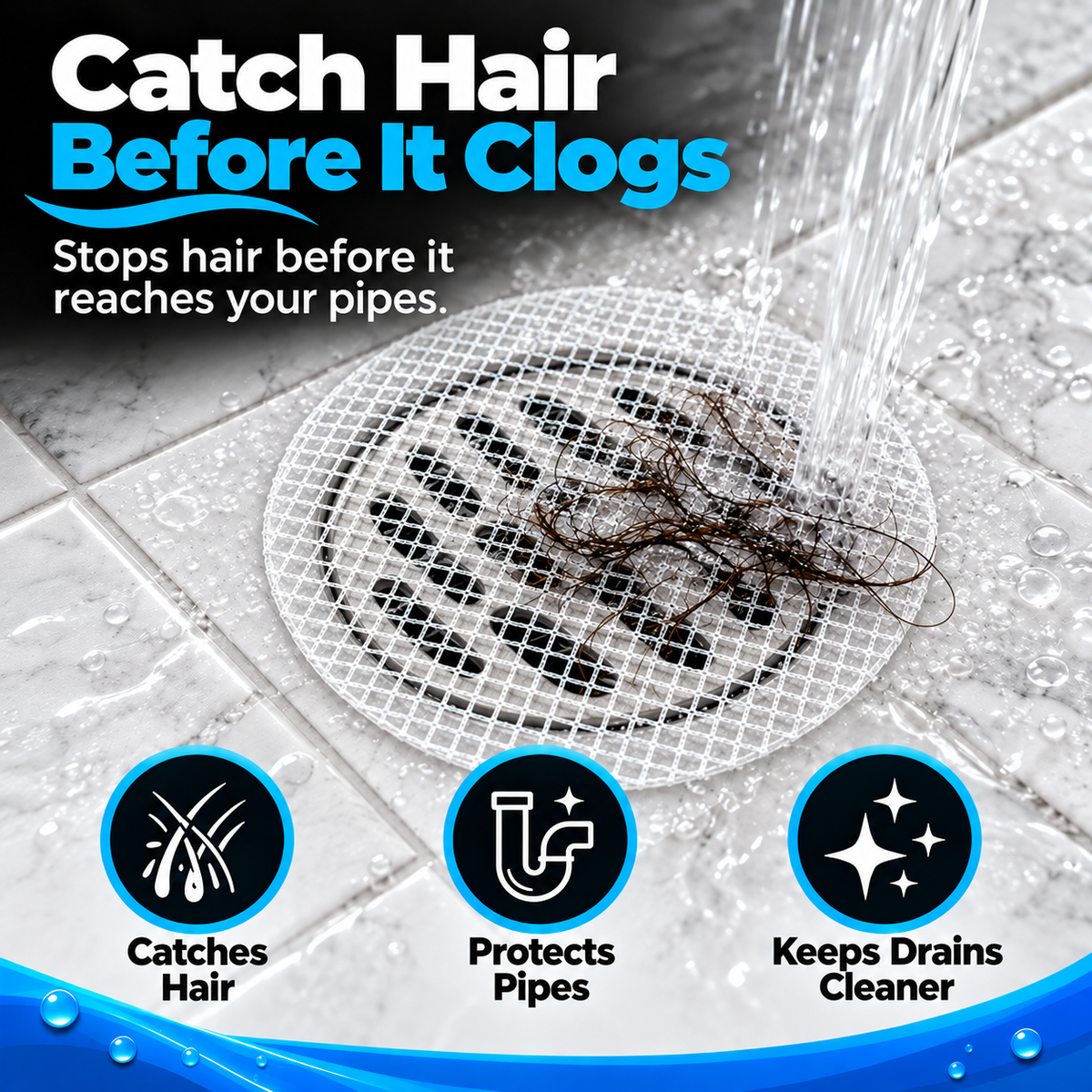 Disposable Drain Hair Catcher – Stop Hair Before It Clogs Your Drain 🚿✨