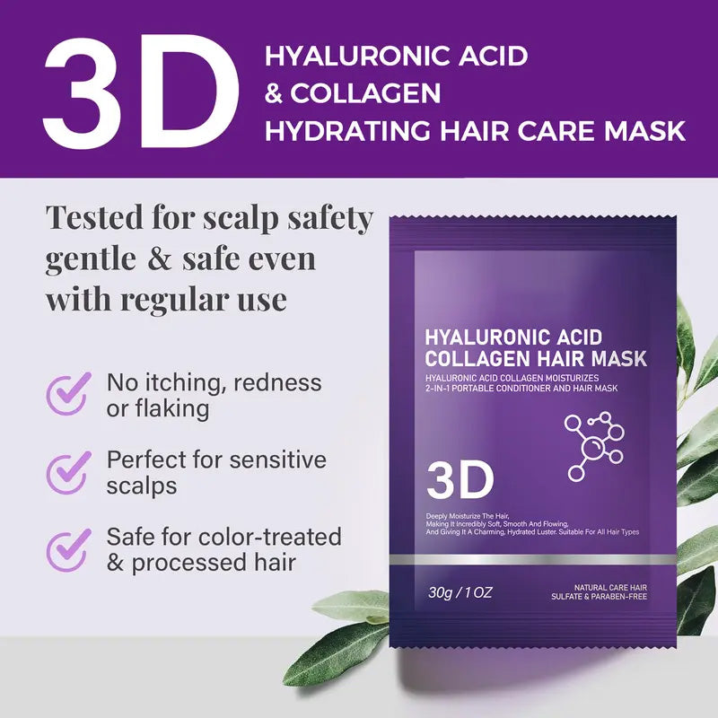 🔥Day Sale 50% OFF❤️3D Hyaluronic Acid & Collagen Hair Mask