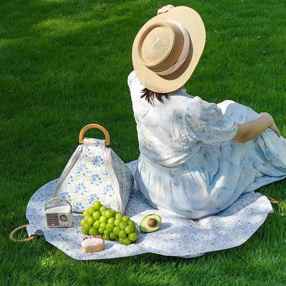 🌿 Foldable Waterproof Picnic Blanket with Carry Handle – Thick Padded Outdoor Mat for Beach, Camping & Travel