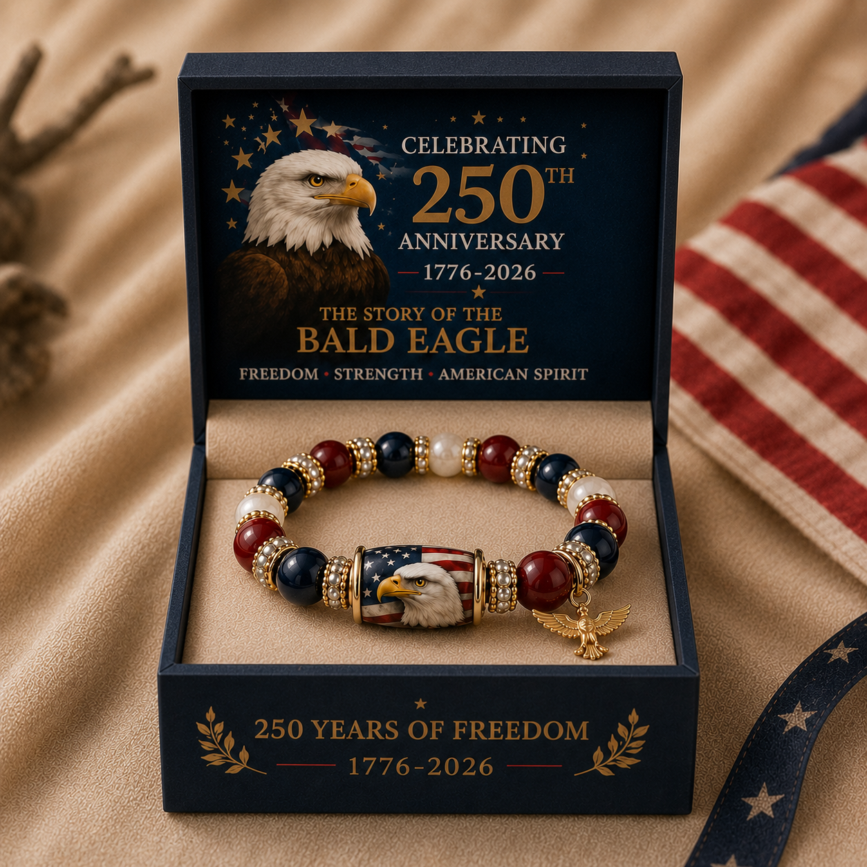 🇺🇸 Celebrate Freedom & Honor 💎 | USA 250th Anniversary Limited Edition Bracelet✨  - With Gift Box - 11 In Stock