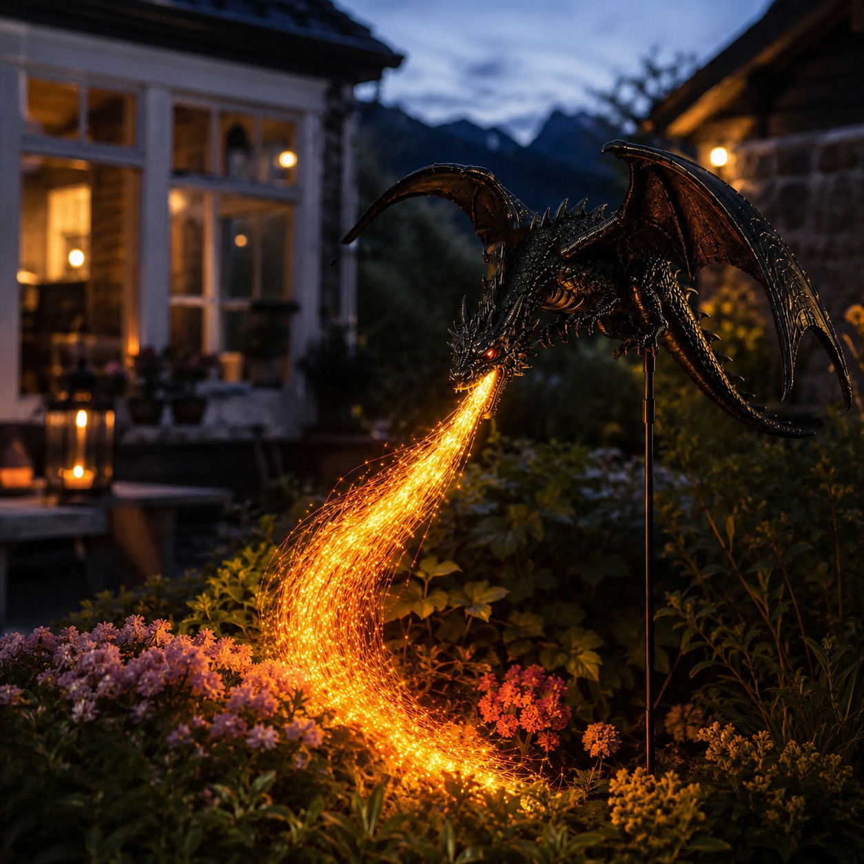 2027 Fellime®Dragon’s Ember Solar Garden Decor222222