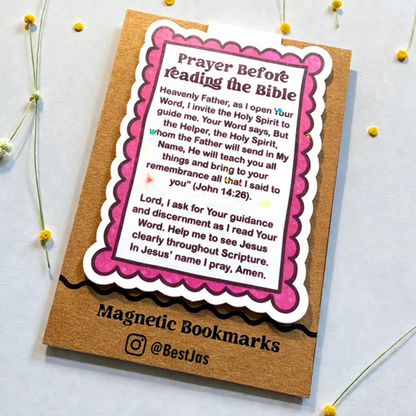 ✝️Prayer Before Reading the Bible Magnetic Bookmark🙏Invite the Holy Spirit Into Your Scripture Reading📖
