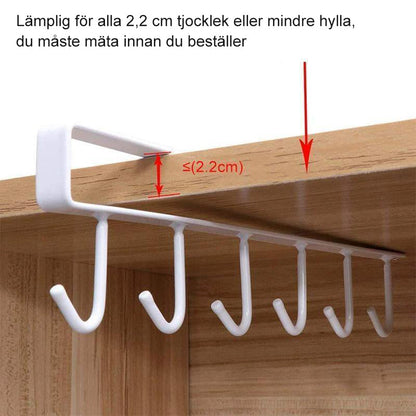 🔥 2PCS Under Shelf Hanger with 6 Hooks🏠