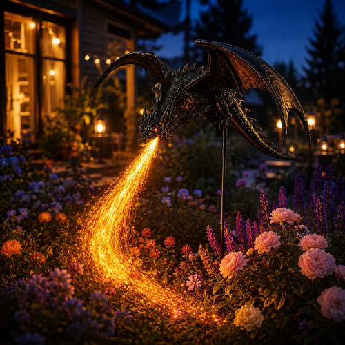 2027 Fellime®Dragon’s Ember Solar Garden Decor222222