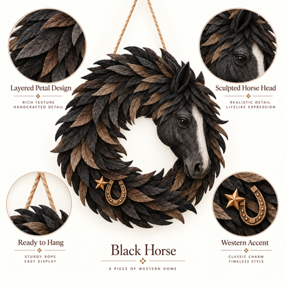 🐴🤎Rustic Horse Head Wreath – Western Farmhouse Wall & Door Decor