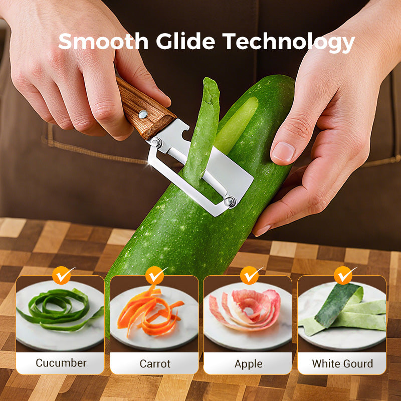 ✨Stainless Peeler, High-Grade Durability,Clean, Precision Peeling + Bottle Opener