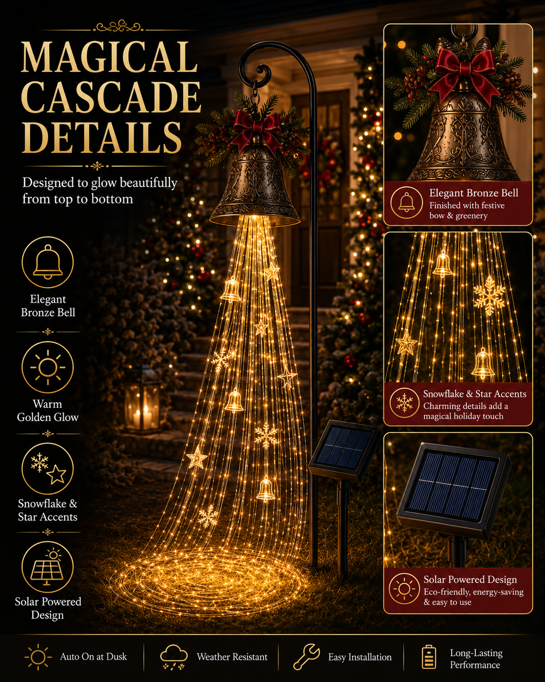 Christmas Bell Cascade light details