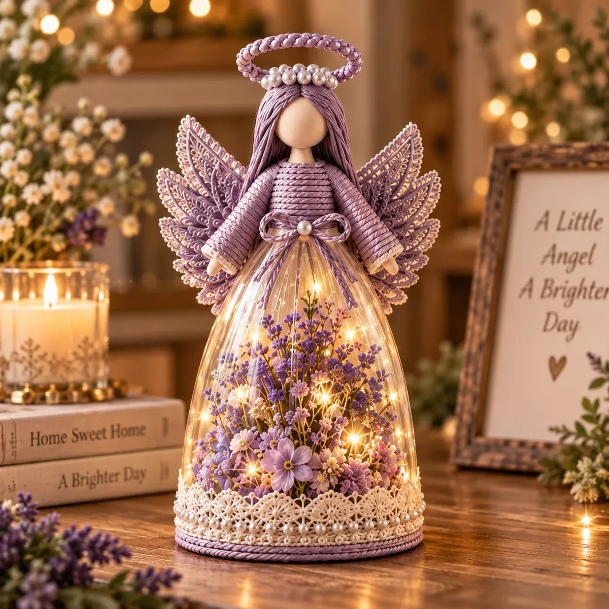⏳ Last Day 49% OFF – 👼 Blooming Guardian Angel Light | Floral Angel Figurine with Warm LED Glow in Lavender, Rose & Sage for Bedside Tables, Shelves & Meaningful Gifts ✨