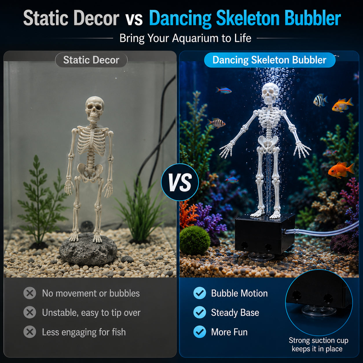 Dancing Skeleton Aquarium Bubbler