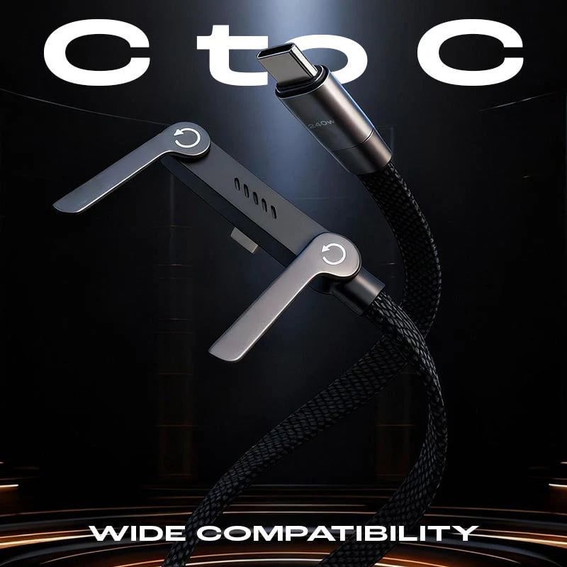 ⚡️240w super fast charging📱Invisible Holder Charger Cable with Stand