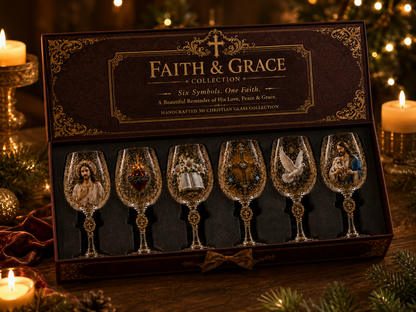 ✝️Faith & Grace 3D Christian Wine Glass Set – Meaningful Faith Gift✨🎁