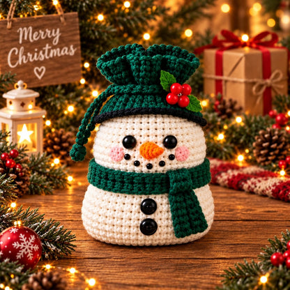 🎄 Christmas Crochet Character Gift Pouch | Reusable Drawstring Gift Bag