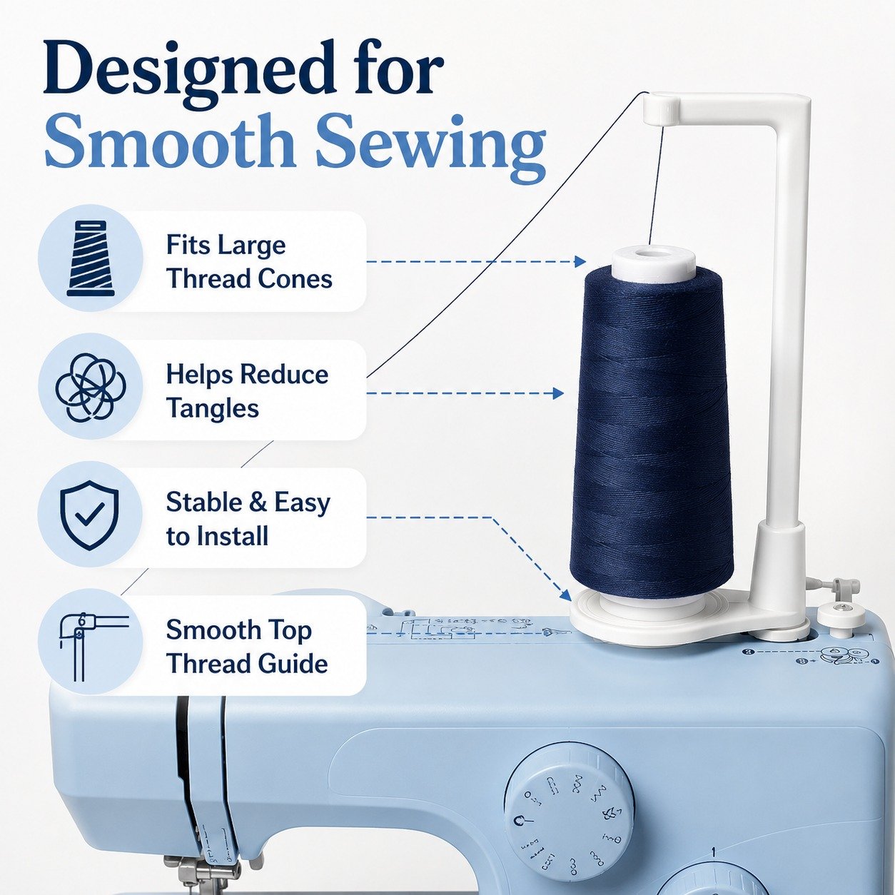 🔥LAST DAY 50% OFF -- 🧵Large Capacity Thread Spool Stand🪡(Compatible With Most Sewing Machines In US Markets)