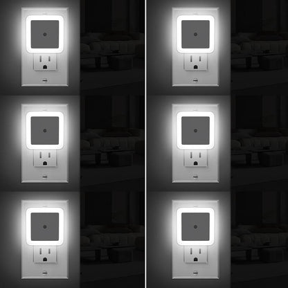 6pcs Night Light, Night Lights Plug into Wall , Nightlight Plug in Night Lights, Dusk to Dawn Night Lamp Led Night Light for Bedroom, Bathroom, Hallway Warm White