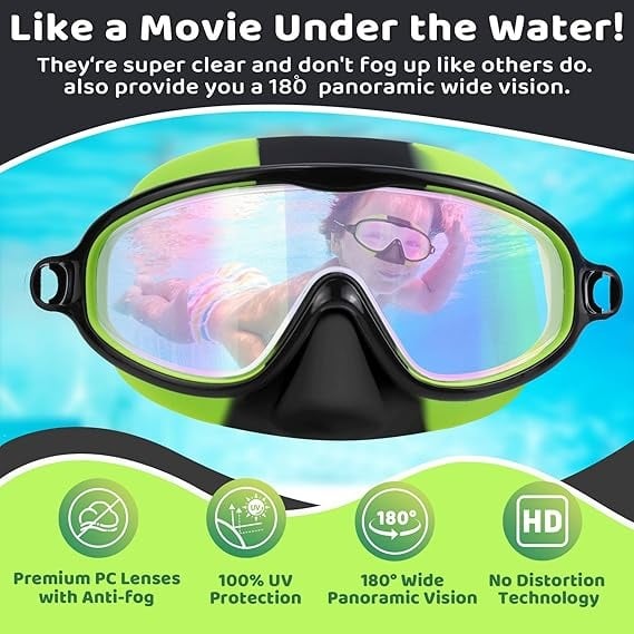 🏊‍♀️Summer is coming🏊‍♀️-HD children's large frame waterproof and anti-fog swimming goggles