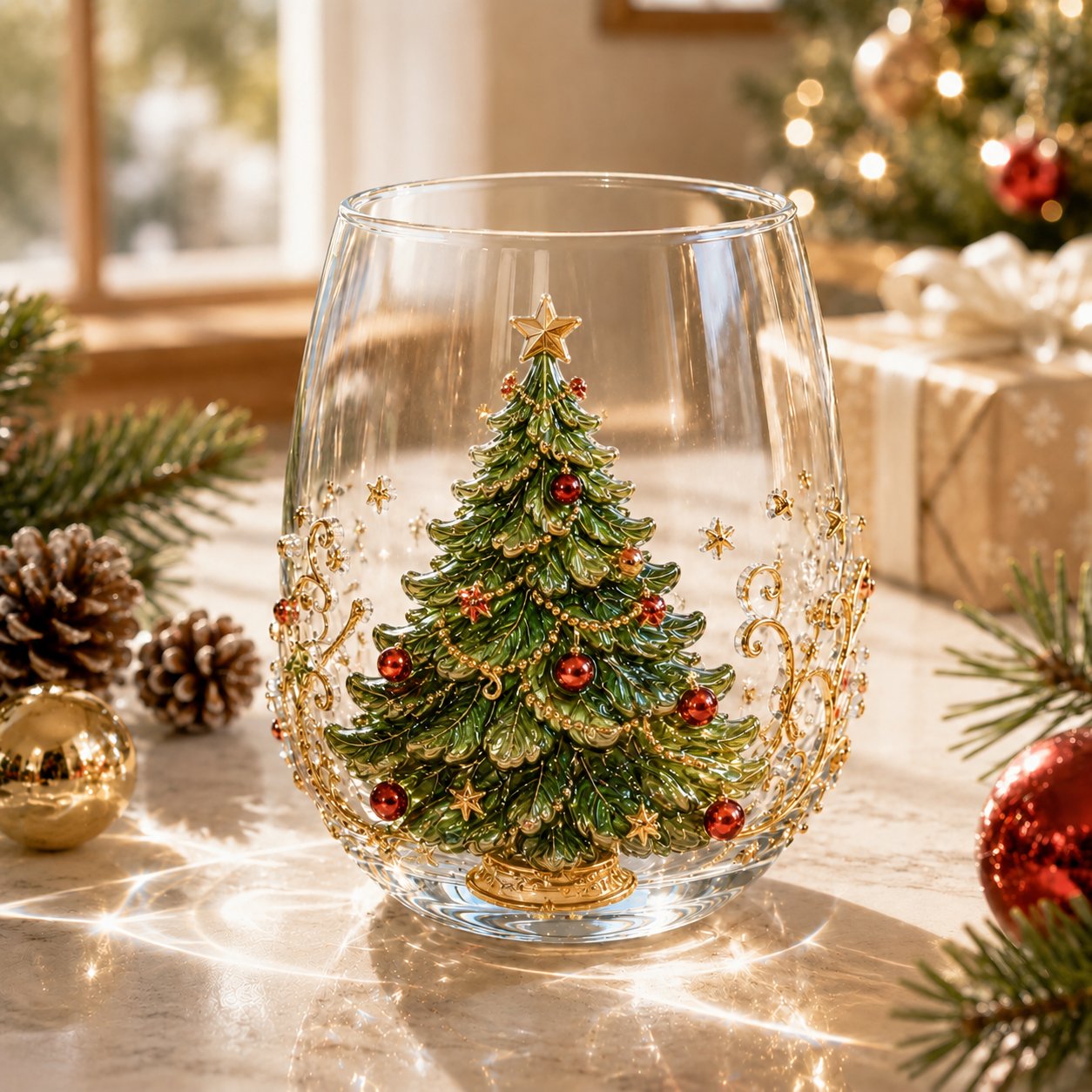 🎄LAST DAY 50% OFF✨ 3D Christmas Glass Art Cup
