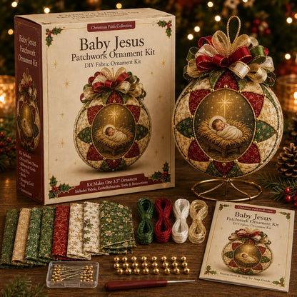 ⏳ Last Day 49% OFF – ✝️ Beginner-Friendly DIY Christmas Nativity Patchwork Ornament Kit Collection | Complete Kit with Coordinated Fabrics, Ornament Form, Decorative Accents & Step-by-Step Guide Included 💕