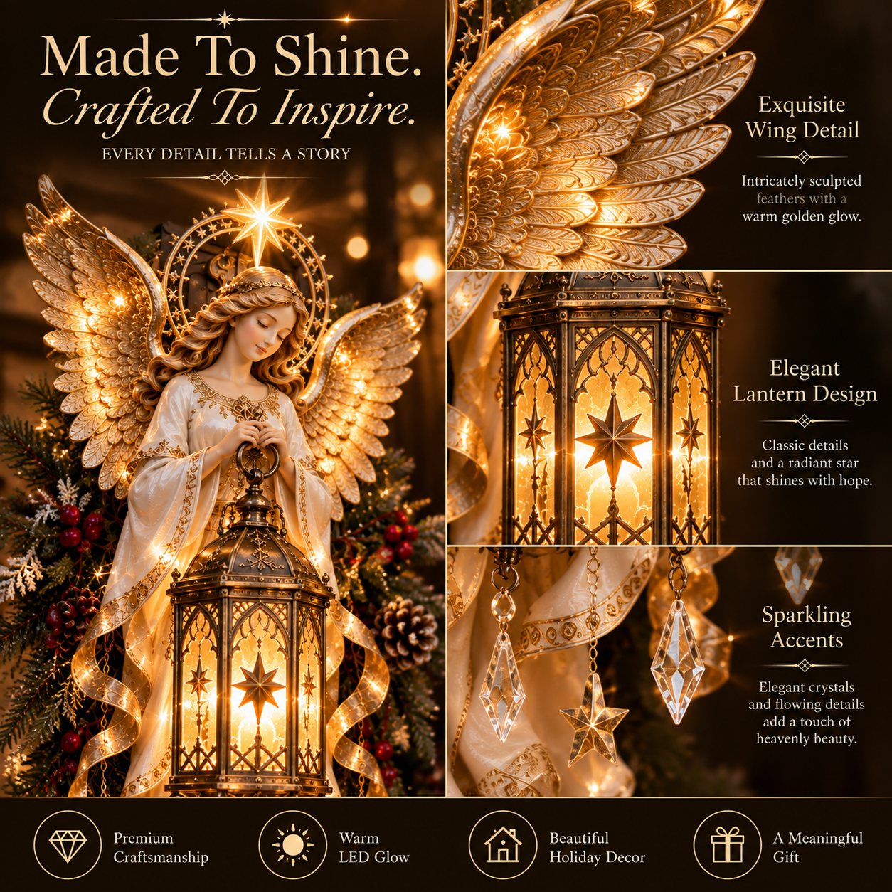 Detailed Angel Christmas light design